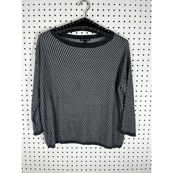 Eileen Fisher tencel stretch striped sweatshirt size S - Picture 1 of 5